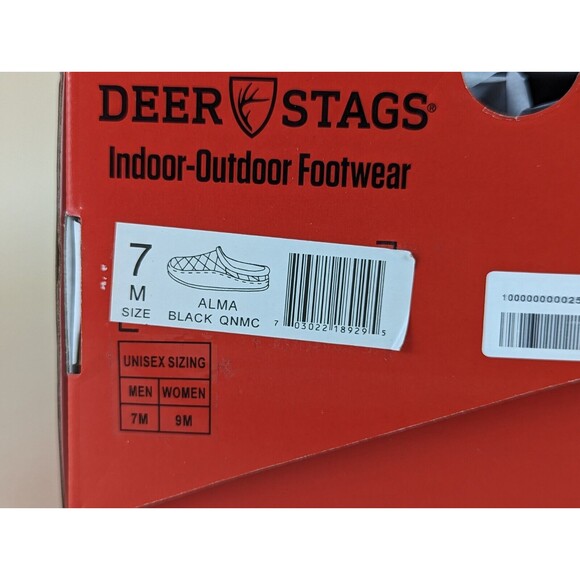 DEER STAGS Slippersooz Alma Slippers Mens 7 M Black Quilted Slip On Shoes NWB - Picture 14 of 14